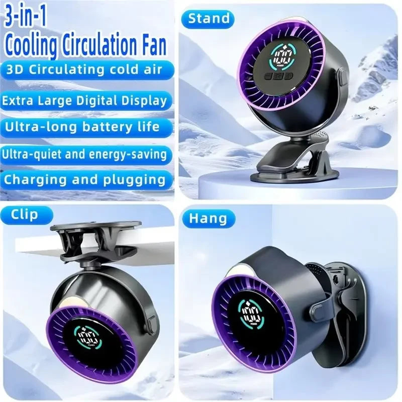 BreezeRide™ USB Rechargeable Car Fan