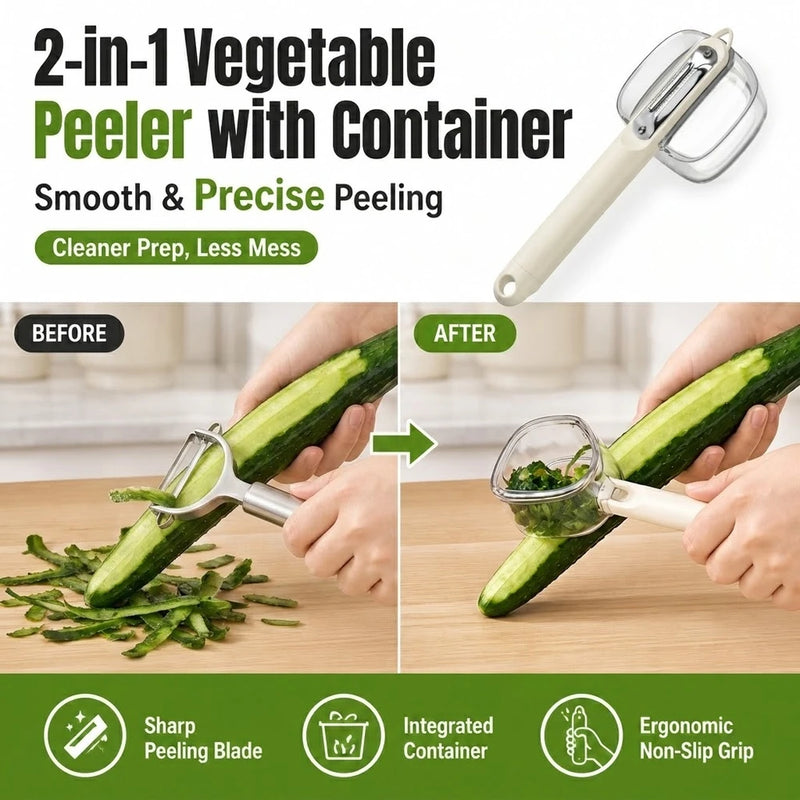 PeeliPro™ 2-in-1 Vegetable Peeler with Container
