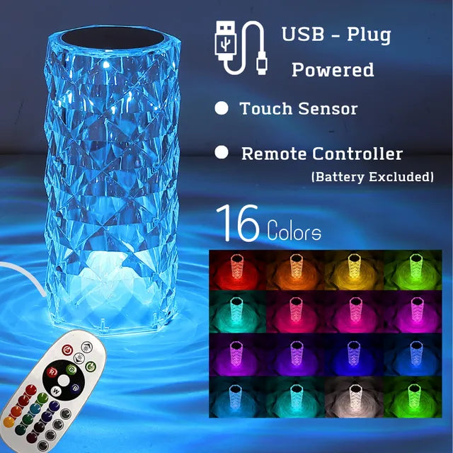 DiamondGlow™ Crystal Rose Night Lamp