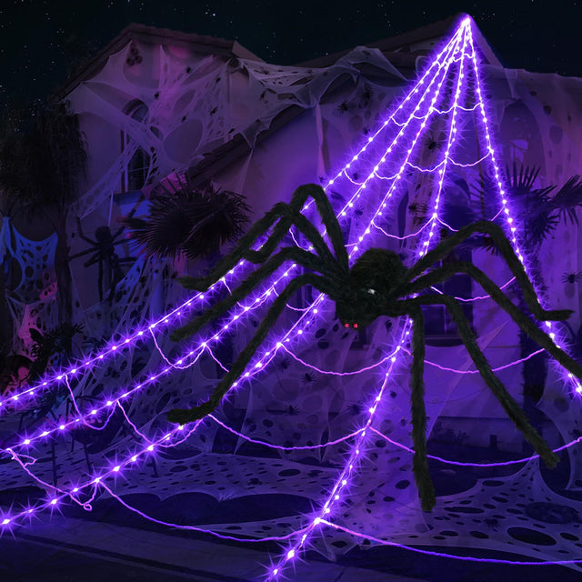 Giant LED Halloween Spider Web Lights