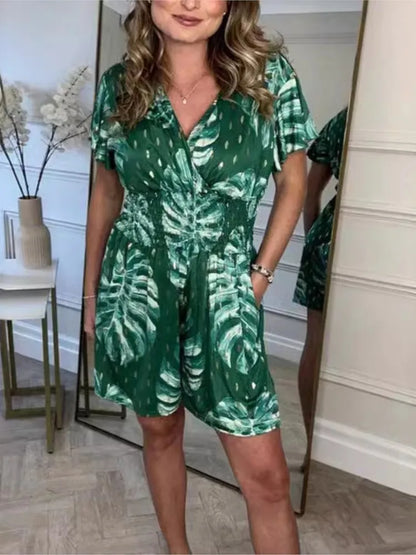 Sunfleur™ - Chic Beach Romper with Pockets