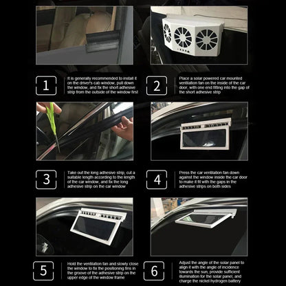 SolBreeze™ - Eco Solar Car Cooler Fan