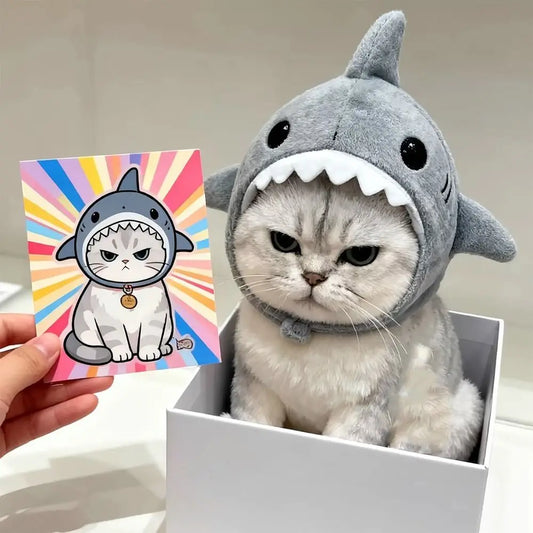 Sharkitty™ - Shark Cat Cozy Costume Hat