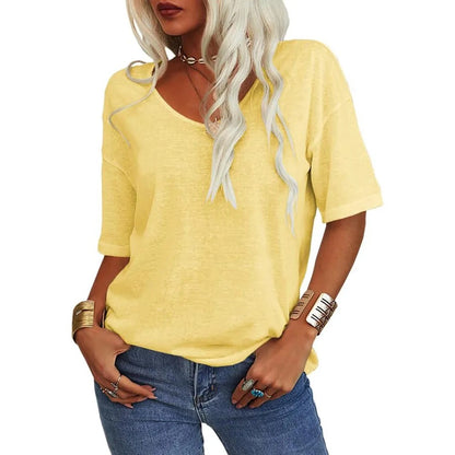 Velora™ - Boho Chic Women's V-Neck T-shirt