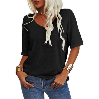 Velora™ - Boho Chic Women's V-Neck T-shirt