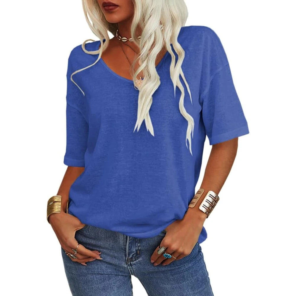 Velora™ - Boho Chic Women's V-Neck T-shirt