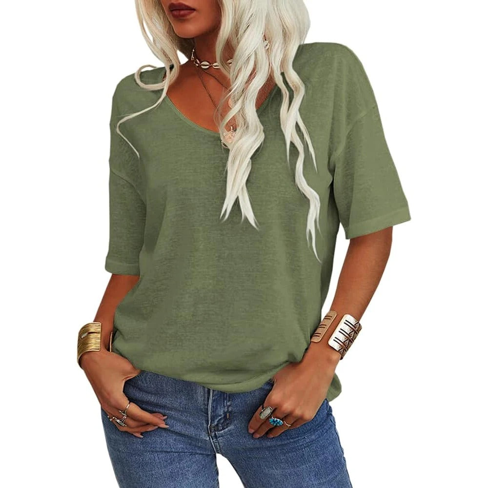 Velora™ - Boho Chic Women's V-Neck T-shirt