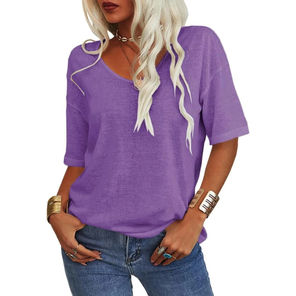 Velora™ - Boho Chic Women's V-Neck T-shirt