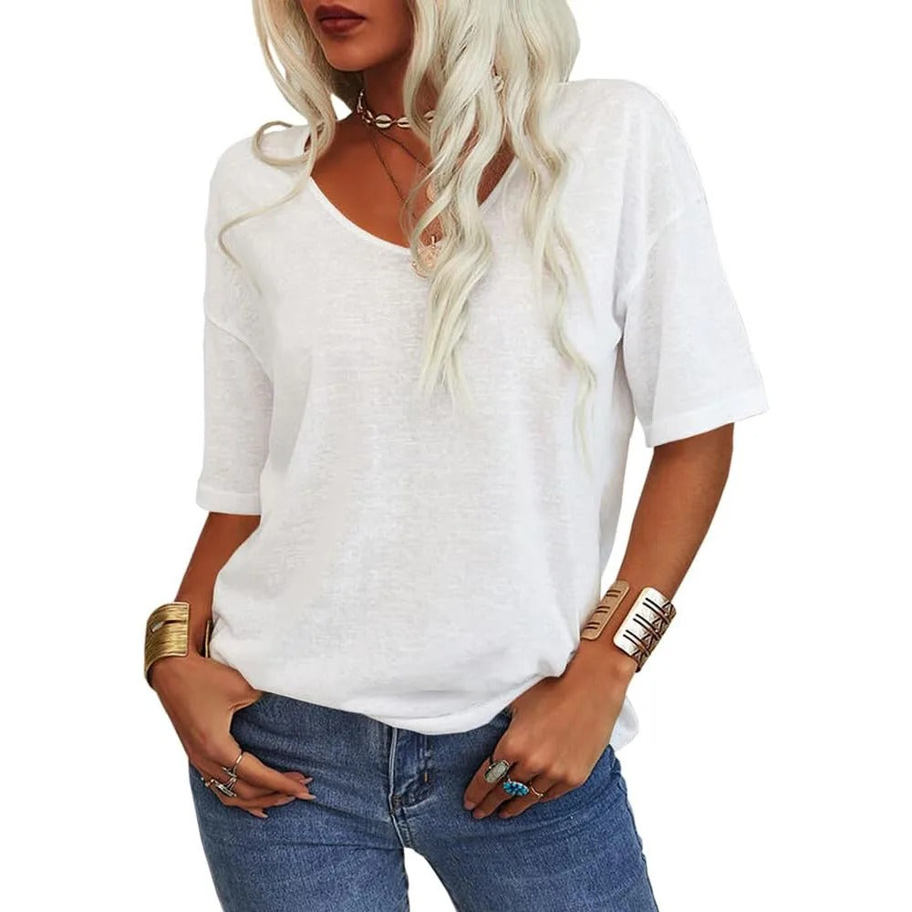 Velora™ - Boho Chic Women's V-Neck T-shirt