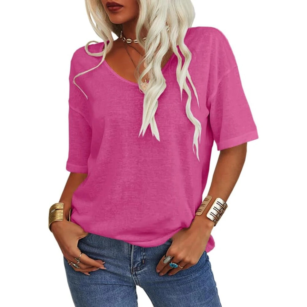 Velora™ - Boho Chic Women's V-Neck T-shirt